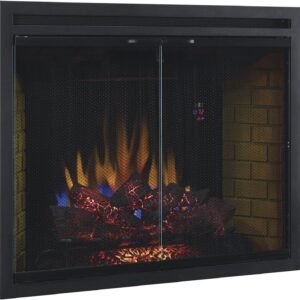 ClassicFlame 39EB500GRS 39" Traditional Built-in Electric Fireplace Insert with Glass Door and Mesh Screen, Dual Voltage Option