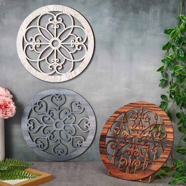 Blulu 3 Pieces Thicken Rustic Wall Decor Farmhouse Wall Art Decor Wood Hanging Decoration for Living Room Bedroom Home Indoor Outdoor Office(Vintage Style) - Image 2