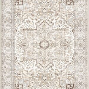 Area Rug 9x12, Area Rugs 9x12 Living Room, Large Area Rug, Cream Area Rugs 9x12, Large Rugs for Living Room,9x12 Washable Area Rug Cream…