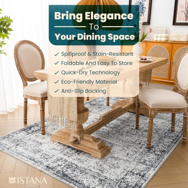 Istana 5x7 Rugs - Gray & Beige Area Rug - Kid & Pet Friendly Living Room Area Rugs 5x7 - Non Shedding Plush Area Rugs 5x7 - Foldable 5x7 Rugs for Bedroom - Eco-Friendly 5x7 Washable Area Rug - Image 6