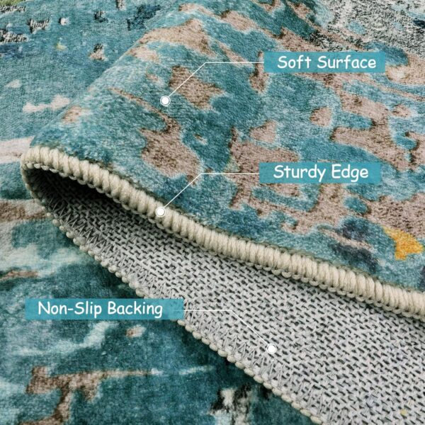 Lahome Modern Abstract Area Rugs 5x7, Large Washable Rugs for Living Room Soft Rugs for Bedroom, Colorful Non Slip Indoor Floor Throw Carpet for Apartment Bathroom Dining Room Hardwood Floor - Image 4