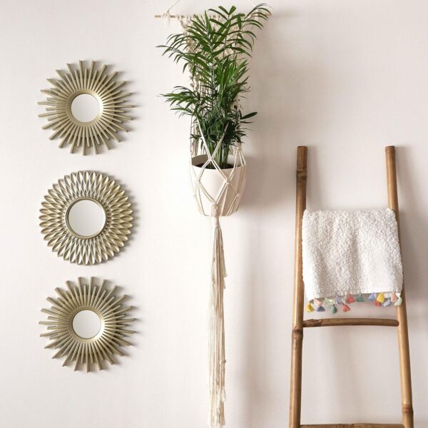 BONNYCO Gold Mirrors for Wall Pack of 3 Wall Mirrors for Room Decor & Home Decor | Champagne Gold Round Mirrors for Wall Decor | Circle Mirrors Modern Gifts for Women & Moms | Decorative Mirrors - Image 5