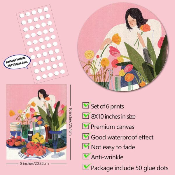 Luodroduo Retro Wall Art Prints Set of 6 Aesthetic Gallery Pink Preppy Posters Trendy Maximalist Eclectic Canvas Funky Retro Coquette Wall Decor for Living Room Bedroom Corridor (D, 8"x10" UNFRAMED) - Image 2