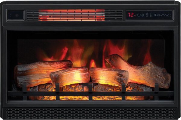 ClassicFlame 26" 3D Infrared Quartz Electric Fireplace Insert Plug and Safer Sensor, Black - Image 2