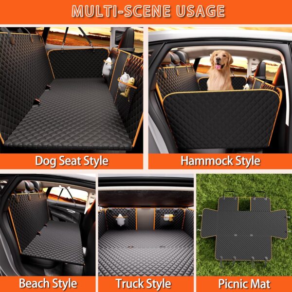 Back Seat Extender for Dogs,Dog Hammock for Car Back seat,Dog Car Seat Cover with Hard Bottom Dog Car Seat Bed Waterproof,Supports 330lb with Mesh Window and Storage Pocket for Car, SUV,Truck - Image 5