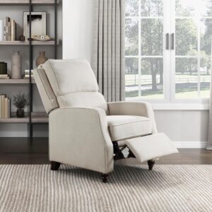 Lexicon Push Back Recliner Chair Living Room, Reclining Sofa Chair, Modern Recliner Sofa Chair, Fabric Recliner Arm Chair for Living Room/Office/Apartment, Beige