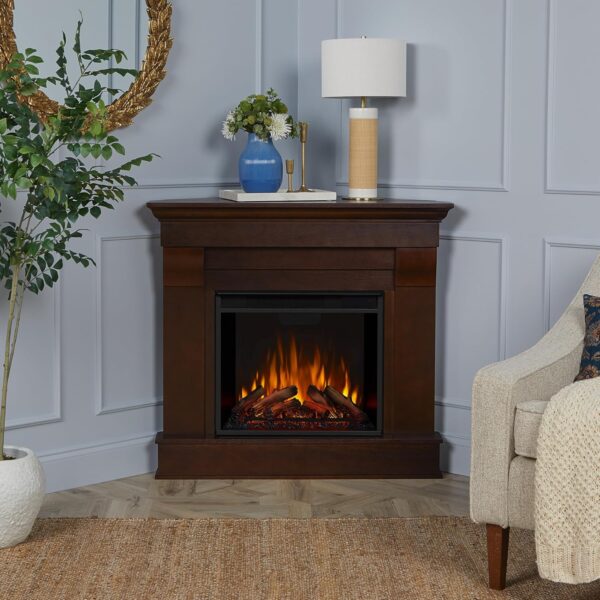 Real Flame Chateau 41" Corner Electric Fireplace with Mantel for Living Room or Bedroom, Replaceable Fireplace Insert Heater, Realistic Log and Flame Effect, Remote Control, Timer. - Image 2