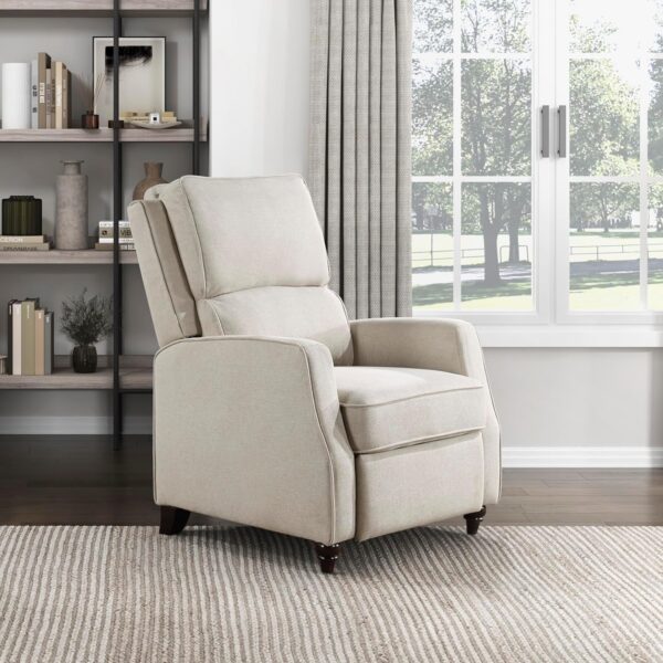 Lexicon Push Back Recliner Chair Living Room, Reclining Sofa Chair, Modern Recliner Sofa Chair, Fabric Recliner Arm Chair for Living Room/Office/Apartment, Beige - Image 6