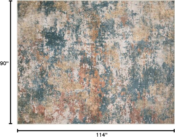 Area Rug Living Room Rugs: 8x10 Indoor Soft Fluffy Rug Abstract Carpet for Bedroom Kitchen Dining Room Floor Washable Plush Throw Large Accent Rug Home Office Nursery Decor - Multi - Image 2