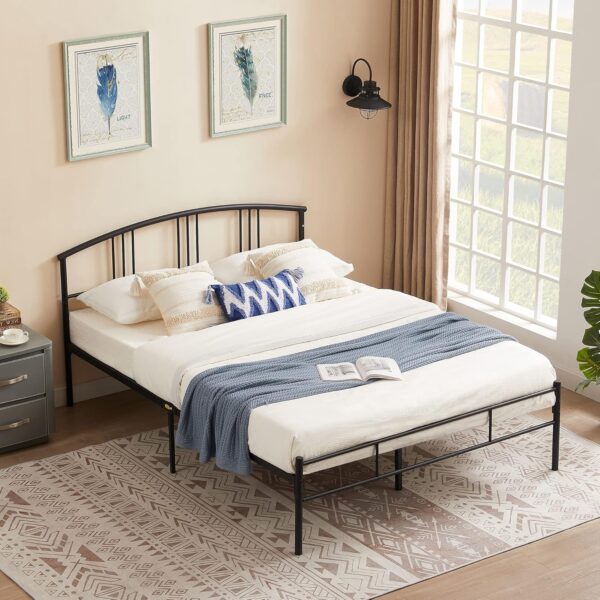 VECELO 14 inch Full Size Bed Frame Metal Platform Mattress Foundation with headboard Footboard Steel Slat Support/No Box Spring Needed/Easy Assembly - Image 6