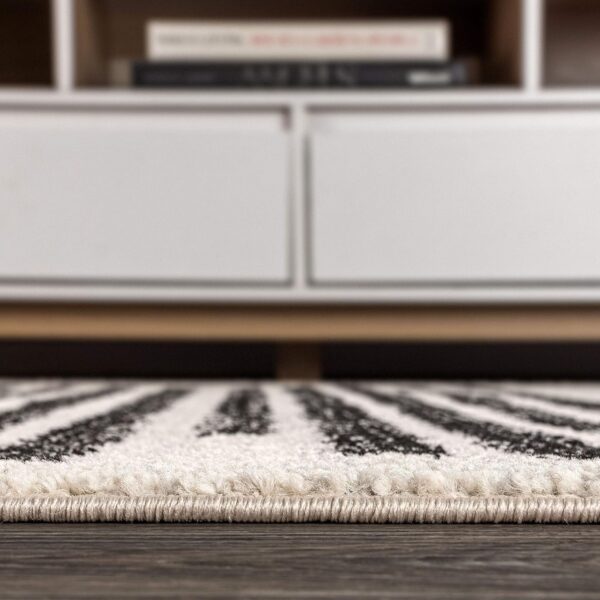 JONATHAN Y MOH207A-8 Khalil Modern Berber Stripe Indoor Farmhouse Area-Rug Bohemian Minimalistic Striped Easy-Cleaning Bedroom Kitchen Living Room Non Shedding, 8 X 10, Cream,Black - Image 7