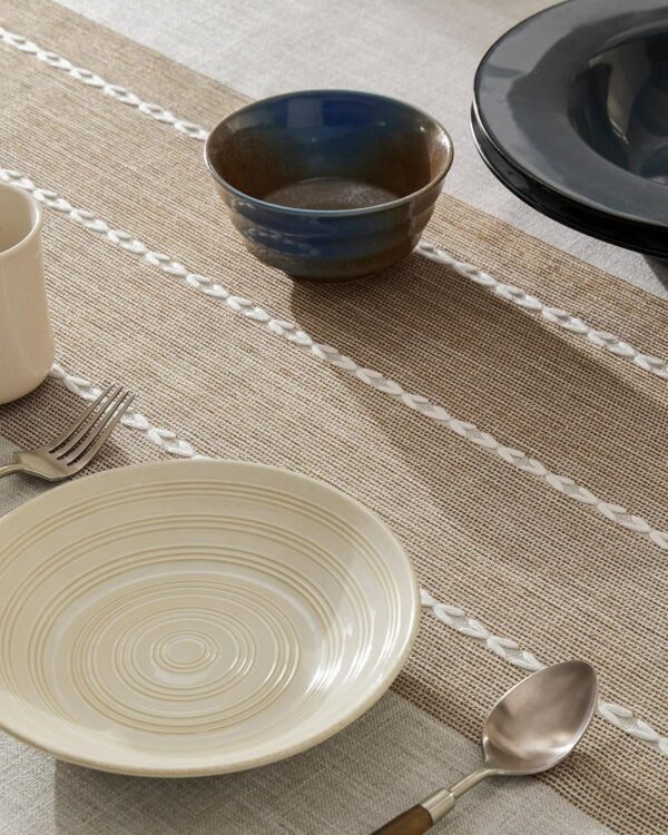 ZeeMart Rustic Cotton Linen Table Cloth Rectangle Table Cloths 60x84 Inch Brown, Farmhouse Style Heavy Weight Contrast Neutral Tablecloth, Water Resistant Burlap Tablecloths - Image 5