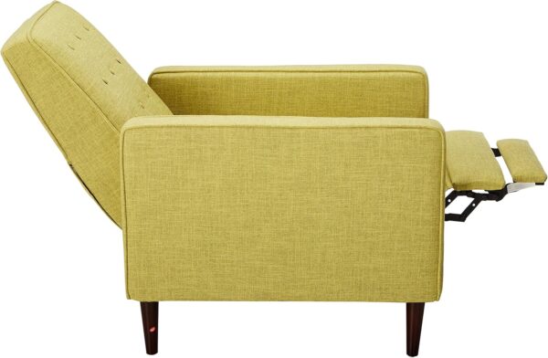 Christopher Knight Home Mervynn Mid-Century Modern Fabric Recliner, polyester, Muted Green / Dark Espresso - Image 5
