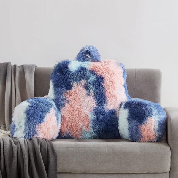 Fluffy Fur Reading Pillow for Adults & Kids Unisize, Stylish Back Pillow for Bed Sitting Up, Bed Chair Pillow with Arms, Adorable Gift for Teens, Bed Rest Sit Up Back Support Pillow - Image 5