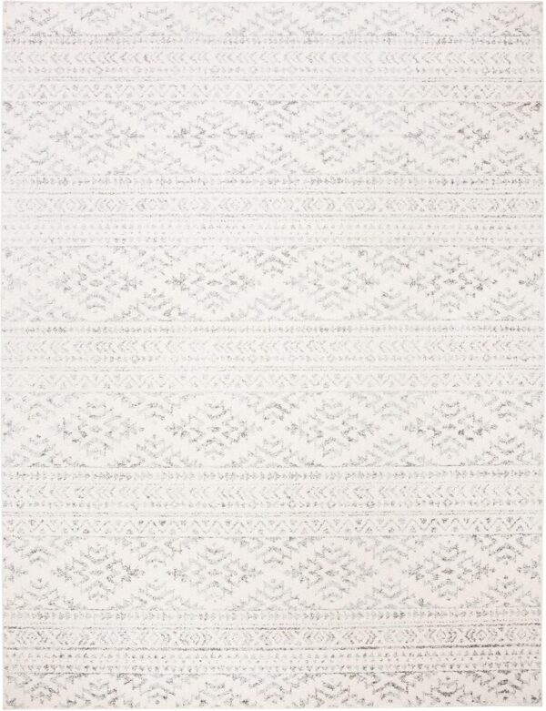 SAFAVIEH Tulum Collection Area Rug - 6' x 9', Ivory & Grey, Moroccan Boho Tribal Design, Non-Shedding & Easy Care, Ideal for High Traffic Areas in Living Room, Bedroom (TUL272A) - Image 2