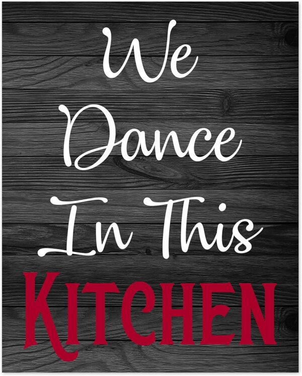 Retro Vintage Inspirational Rules Wall Art for Dining Room Kitchen Cafe and Restaurant Decor Red Black and White Prints Posters Signs Sets Home Decorations Funny Sayings Quotes We Dance in This - Image 6