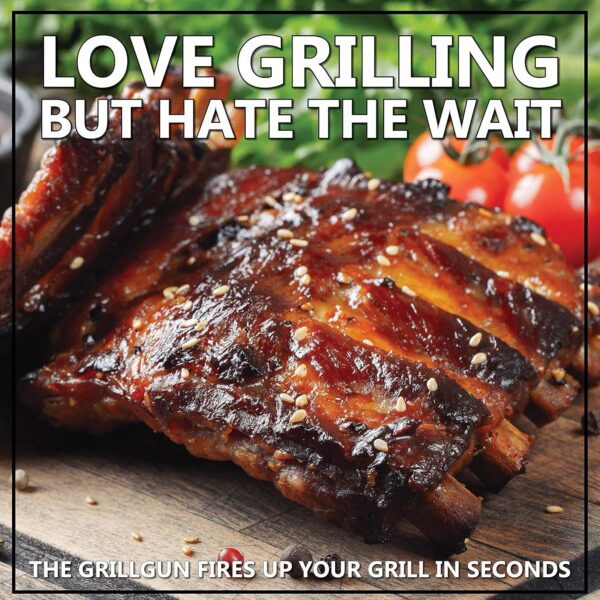 GRILLBLAZER GrillGun Basic Grill Torch & Lighter - Charcoal and Wood Starter - Professional Grilling and BBQ Handheld Blowtorch for Chefs, Men and Women Who Want to have the Best Tool for the Job - Image 3