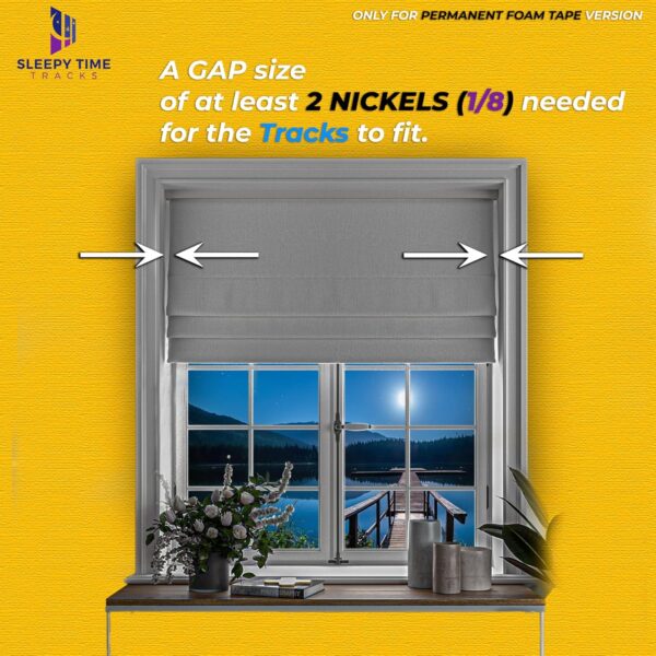 Sleepy Time Tracks-Light Blocking Strips for Blackout Blinds & Shades. Our Light Blockers For Blinds detach With Little To No Harm To Your Wall. The Original Side Tracks USA Made (60" White Permanent) - Image 7