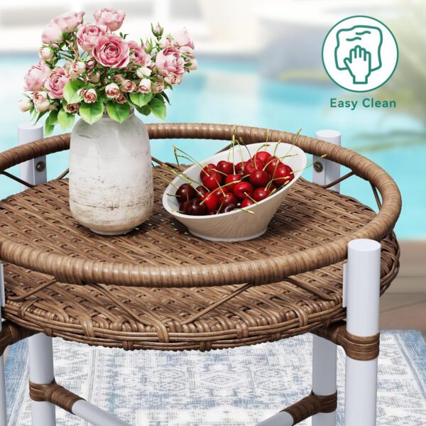 YITAHOME 3-Piece Outdoor Patio Furniture Wicker Bistro Set, All-Weather Rattan Conversation Chairs for Backyard, Balcony and Deck with Soft Cushions, Beige - Image 3