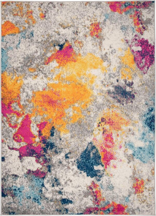 Rugshop Sky Collection Modern Abstract Area Rug 7'10" x 10' Multi - Image 2