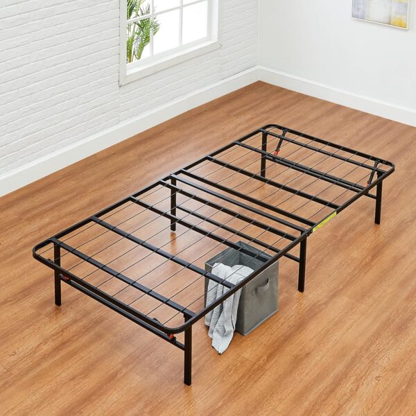 Amazon Basics Foldable Metal Platform Bed Frame with Tool Free Setup, 14 Inches High, Sturdy Steel Frame, No Box Spring Needed, Twin, Black - Image 7