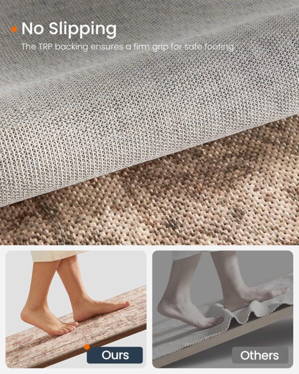 SONGMICS HOME Area Rug, 5x7 ft Living Room Rug, Non-Slip Carpet, Farmhouse Style Rug, Home Decor, for Bedroom, Kitchen, Entryway, Dining Room, Machine Washable, Cappuccino Beige UTAR085K01 - Image 3