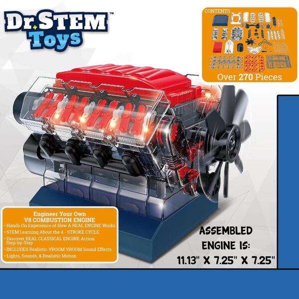 Dr. STEM Toys V8 Model Engine - Image 4
