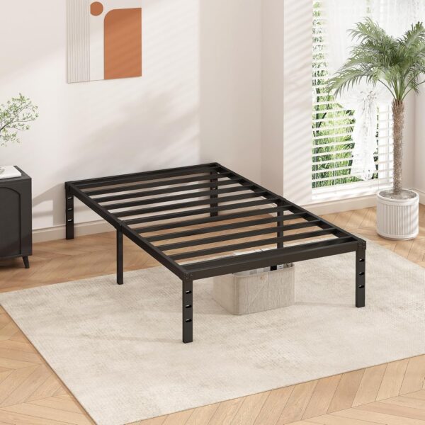 Metal Platform Bed Frame 18 Inch Tall Bed No Box Spring Needed,Twin Size Bed with Heavy Duty Strong Support Slats,Easy to Assemble,Black - Image 7