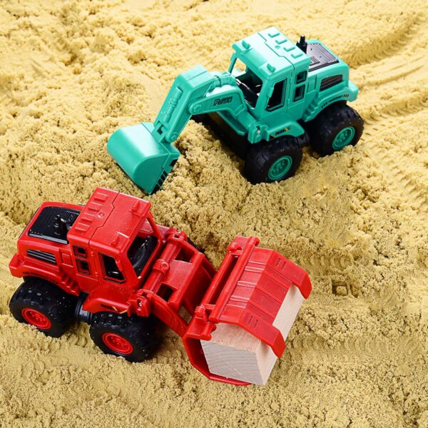 Beestech Construction Toys for 3 Years Old Boys Girls Kids, Friction Powered Construction Truck Toys Vehicles Sand Toys Trucks Excavator, Bulldozer, Road Roller (Colorful 4 Pack) - Image 3