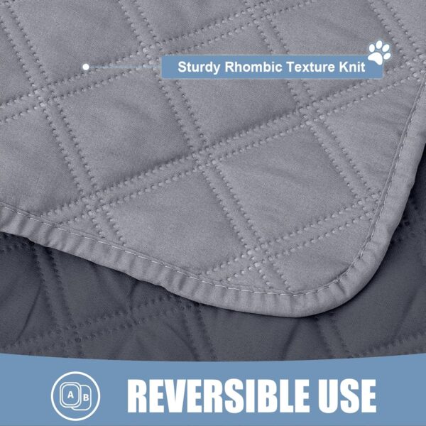 Smiry Waterproof Dog Blanket, Reversible Dog Bed Cover Pet Blanket, Soft Couch Cover for Dogs Washable, Bed Couch Sofa Furniture Protector for Puppy Cat Kids (30"x70", Grey/Dark Grey) - Image 4
