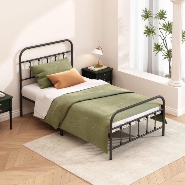 Metal Bed Frame - Structurally Stable Heavy Duty Steel Slat Supported Twin Bed Frames,No Box Spring Needed for Easy Removal and Transport… - Image 5