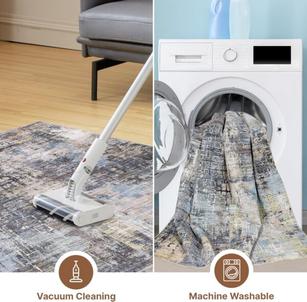 Area Rug 5x7 Rugs for Living Room 5x7 Abstract Rugs Washable Rugs 5 x 7 Modern Area Rugs Carpet for Bedroom Living Room Indoor Distressed Non Slip Non Sheeding Low Pile, Tan/Brown/Grey - Image 4