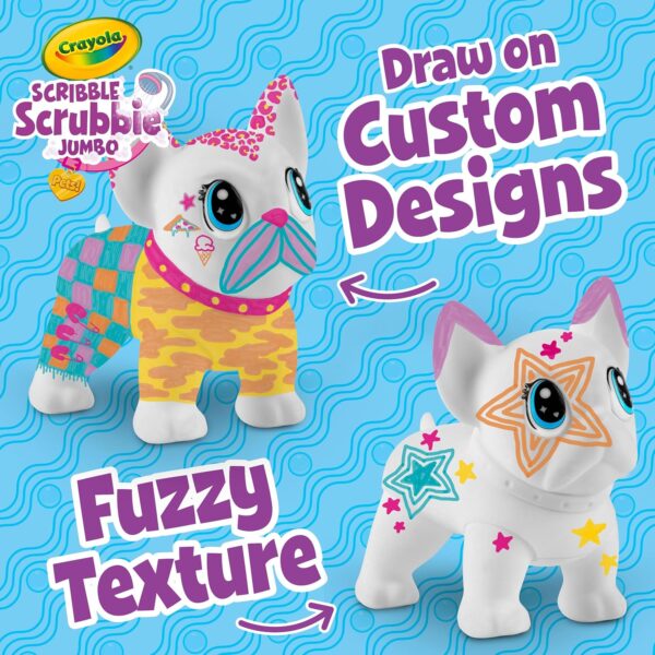 Crayola Scribble Scrubbie Jumbo (6 inch), Posable Kids Toy Animal, French Bulldog Toy, Coloring Gift for Girls & Boys, 3+ - Image 4