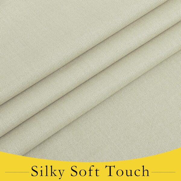 NICETOWN Faux Linen Curtain for French Door - Tool Free Self Adhesive Tricia Window Curtain Thermal Insulated Privacy Blinds for Sidelight Curtains Energy Efficient, 26" W x 80" L, Beige, 1 Panel - Image 5