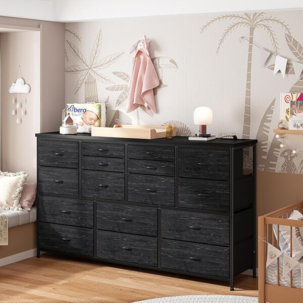 EnHomee Dresser TV Stand with Power Outlet 60" TV Stands for Living Room Dresser for Bedroom with 16 Drawers for TV Stand with Storage TV Stand for Bedroom Media TV Console Table 51.1''W*11.8''*34.8'' - Image 7