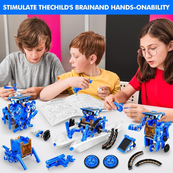 STEM 13-in-1 Education Solar Power Robots Toys for Boys Age 8-12, Educational Toy Science Kits for Kids, Building Experiment Robotics Set STEM Project Gifts for 8 9 10 11 12 Years Old Boy Girls Teens - Image 7