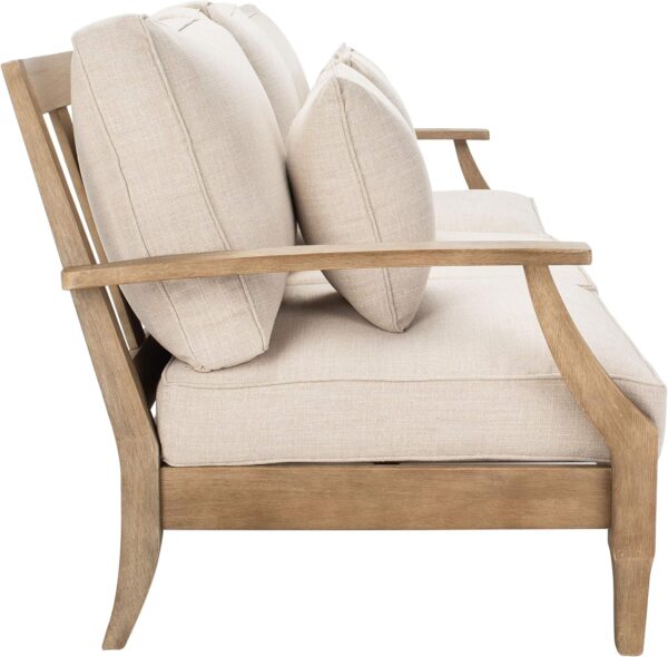 Safavieh CPT1013A Couture Martinique Natural and White Wood Outdoor Patio Sofa - Image 5