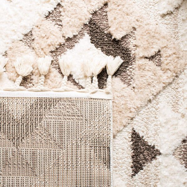 SAFAVIEH Moroccan Tassel Shag Collection Area Rug - 5'3" x 7'6", Ivory & Brown, Boho Design, Non-Shedding & Easy Care, 2-inch Thick Ideal for High Traffic Areas in Living Room, Bedroom (MTS688A) - Image 7