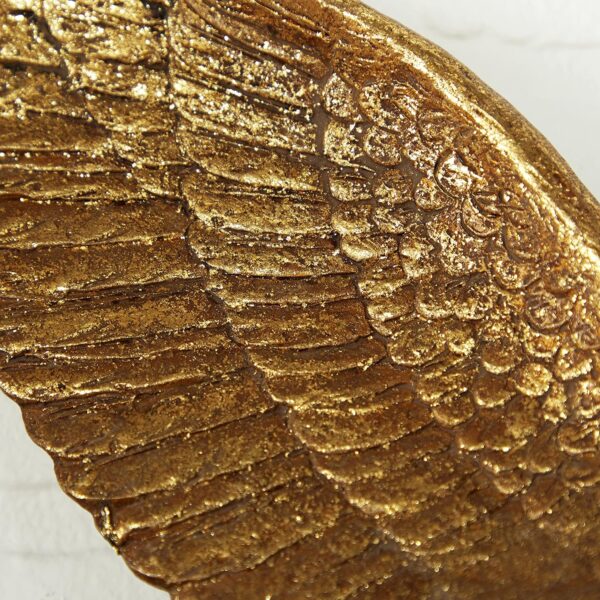 Deco 79 Polystone Bird Home Wall Decor Metallic 3D Sculpted Floating Wall Sculpture, Set of 3 Wall Art 10",10",10"H, Gold - Image 5