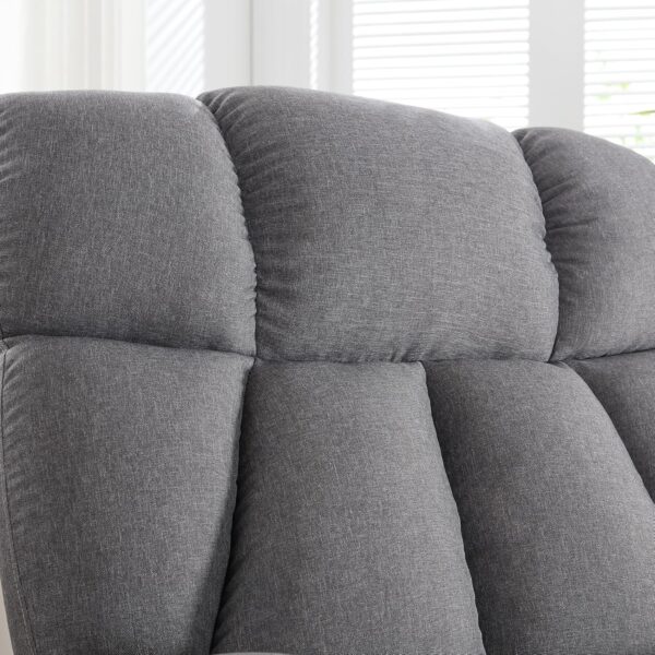 Oversized Power Lift Recliner Chair for Elderly, Big and Tall Lift Chair with Massage and Heat for Living Room, Fabric Electric Recliner Chairs with 4 Side Pockets, USB Charge Port, Grey - Image 7