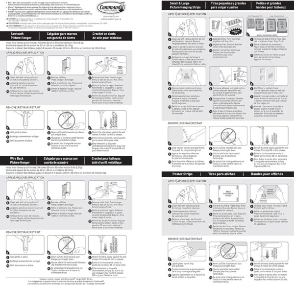 Command Picture Hanging Kit, Various Sized Picture Hanging Hooks and Strips to Hang Up to 15 Pictures, Indoor Use, Decorate Damage-Free,White - Image 2