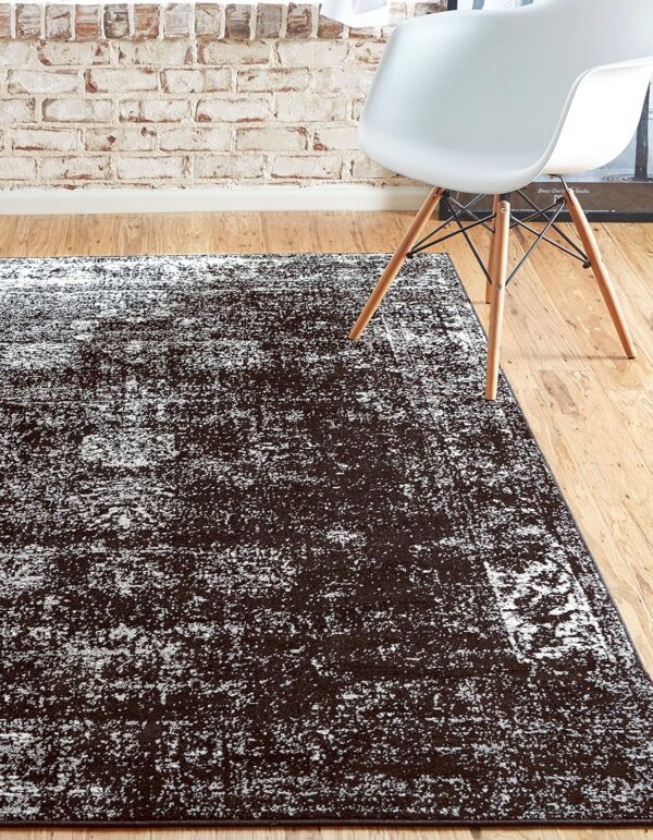 Unique Loom Sofia Collection Area Rug - Casino (5' 1" x 8' Rectangle, Black/ Ivory) - Image 3
