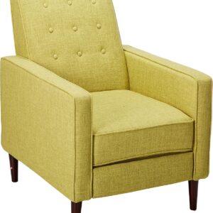 Christopher Knight Home Mervynn Mid-Century Modern Fabric Recliner, polyester, Muted Green / Dark Espresso