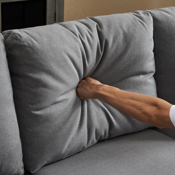Devion Furniture Lionel Sectional, Light Gray 57" D x 107" W x 33" H - Image 5