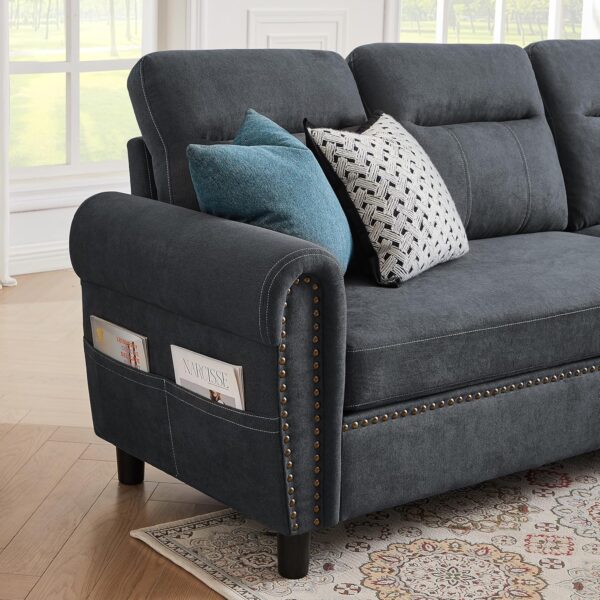 107" Convertible Sectional Sofa with Storage Ottoman, 4 Seat L Shaped Sofa Couch for Living Room - Image 5
