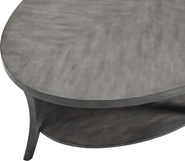 NicBex Coffee Table Wooden Coffee Table with Storage Oval Center Tables with Display Shelves Dining Table for Living Room, Dining Room, Office, and Bedroom,48" W, Espresso - Image 4