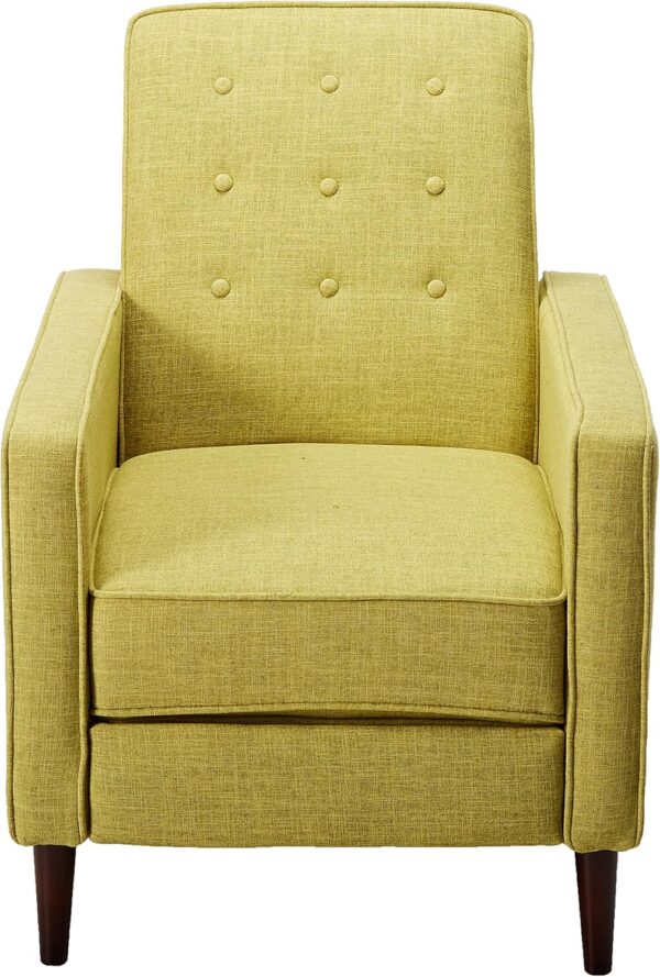 Christopher Knight Home Mervynn Mid-Century Modern Fabric Recliner, polyester, Muted Green / Dark Espresso - Image 4