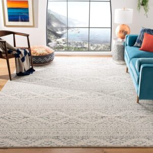 SAFAVIEH Tulum Collection Area Rug - 6' x 9', Ivory & Grey, Moroccan Boho Tribal Design, Non-Shedding & Easy Care, Ideal for High Traffic Areas in Living Room, Bedroom (TUL272A)
