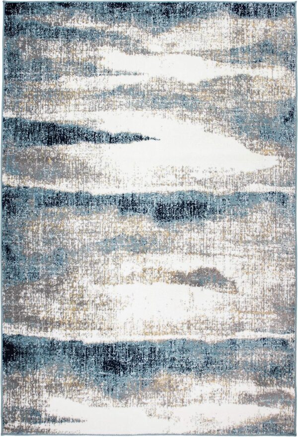 Rugshop Modern Abstract Waves Area Rug 3'3"x 5' Blue - Image 3